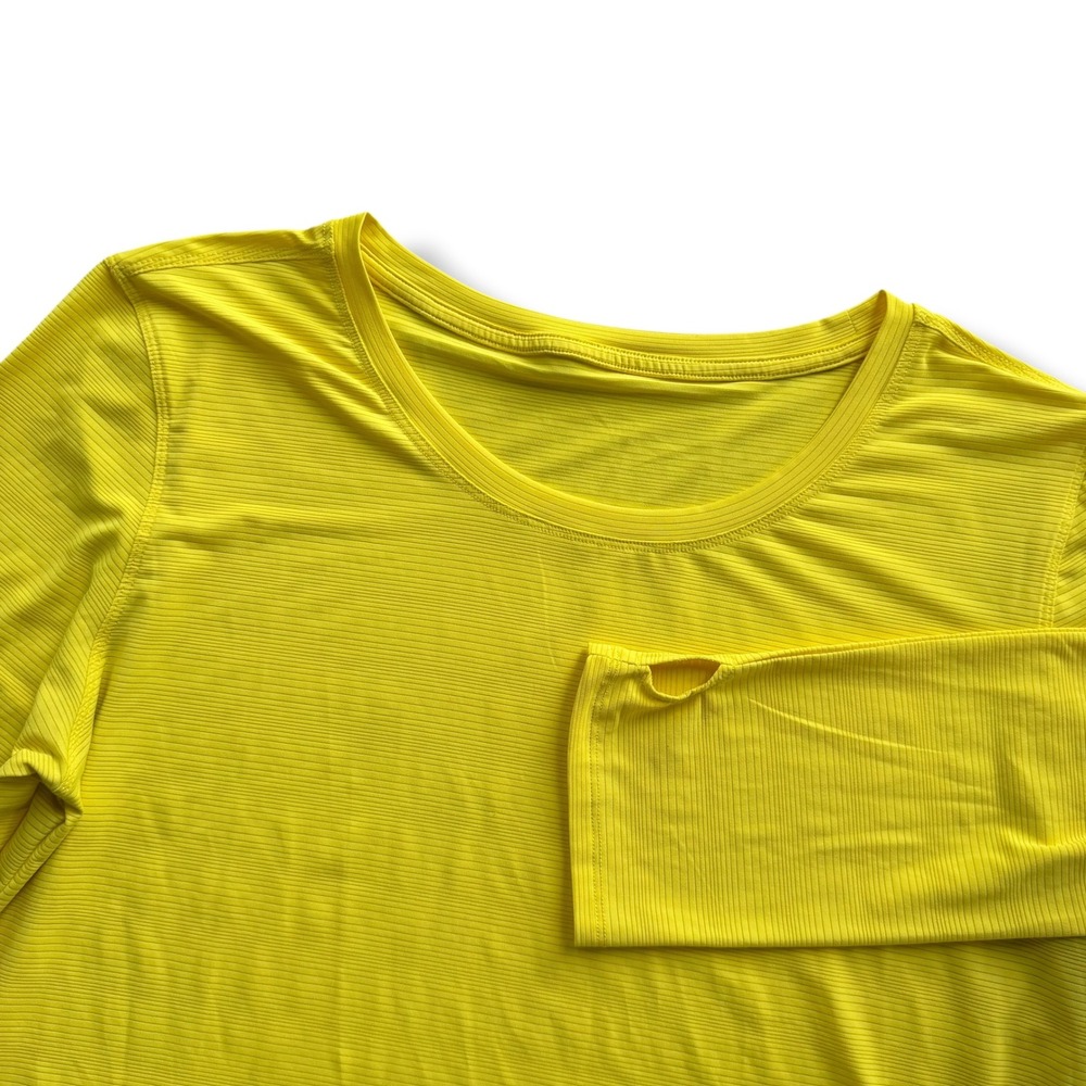 Zyia Active Women XL Yellow Subtle Stripe LongSleeve Shirt Thumbhole
Performance